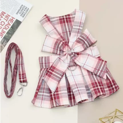 Peitoral Xadrez Lacinho Vermelha – Praia Pet